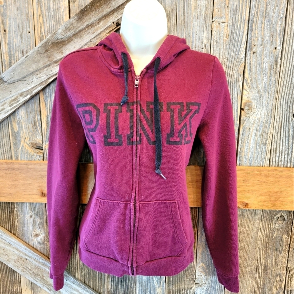 PINK Victoria’s Secret purple Sport Full Zip Up Hoodie Jacket y2k small S